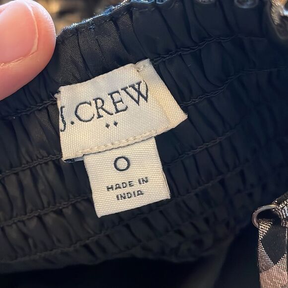 J.Crew Factory gingham Lurex tiered gold/black dress size 0 - Picture 5 of 12